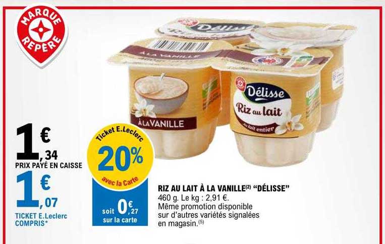 Riz Au Lait à La Vanille "délisse"