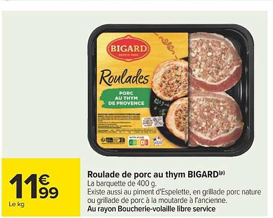 Roulade De Porc Au Thym Bigard