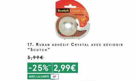 Ruban Adhésif Crystal Avec Dévidoir "scotch"
