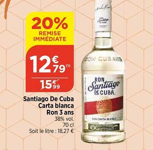 santiago de cuba carta blanca ron 3 ans