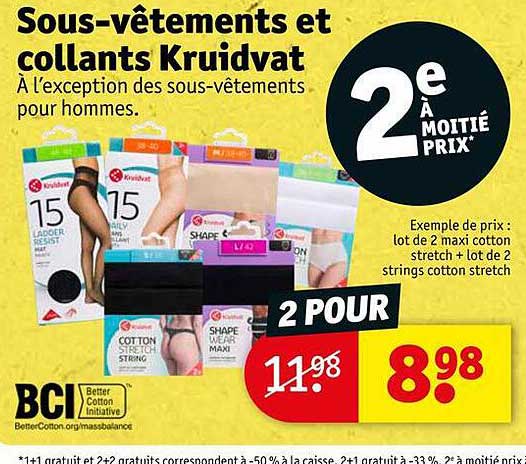 sous-vêtements et collants kruidvat