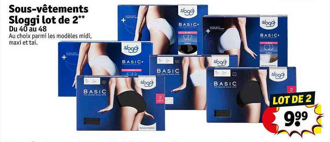 sous-vêtements sloggi lot de 2