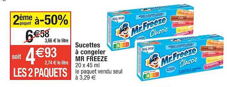 sucettes à congeler mr freeze