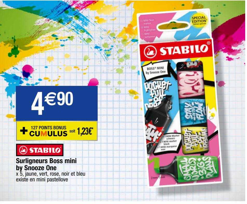 surligneurs boss mini by snooze one stabilo