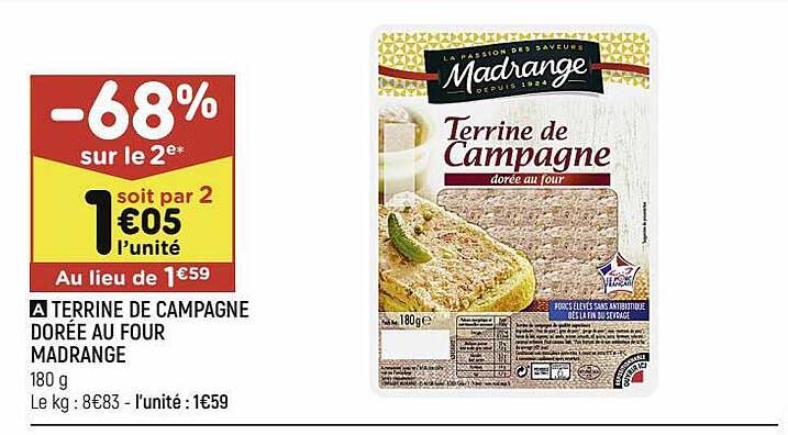 terrine de campagne dorée au four madrange