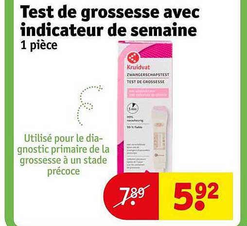 test de grossesse avec indicateur de semaine