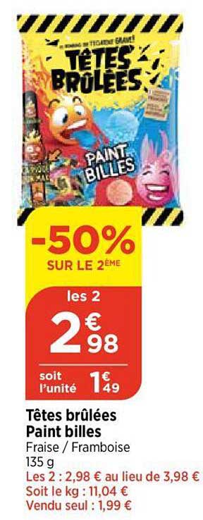 têtes brûlées paint billes