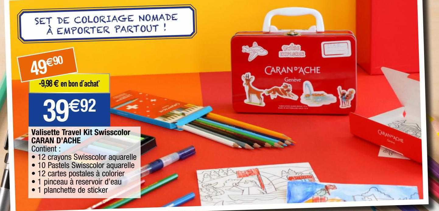 valisette travel kit swisscolor caran d'ache