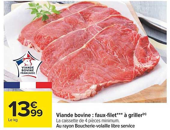 viande bovien : faux-filet***à griller