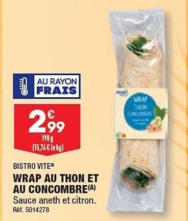 Wrap Au Thon Et Au Concombre Bistro Vite