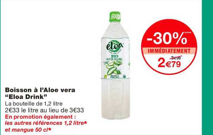 boisson à l'aloe vera eloa drink -30% immédiatement