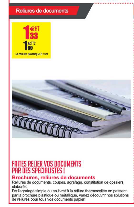 brochures, reliures de documents