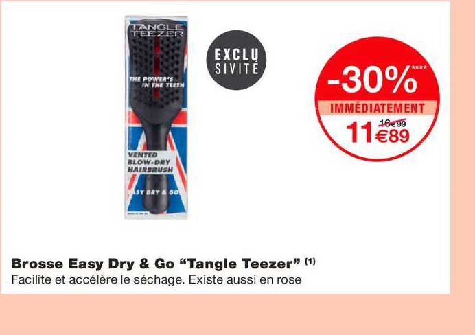 brosse easy dry & go tangle teezer -30% immédiatement