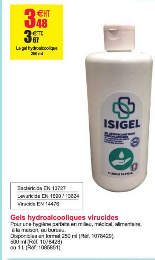 gels hydroalcooliques virucides