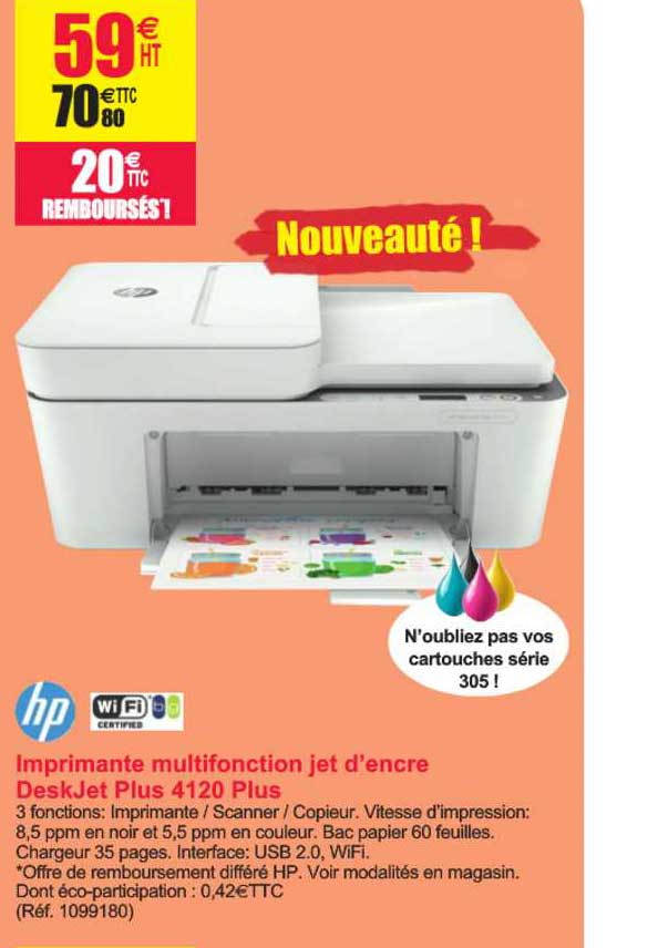 imprimante multifonction jet d'encre deskjet plus 4120 plus