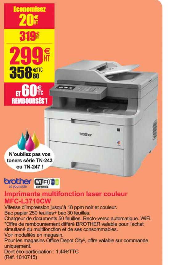 imprimante multifonction laser couleur mfc l3710cw