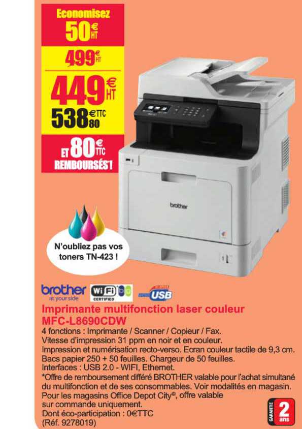 imprimante multifonction laser couleur mfc l8690cdw