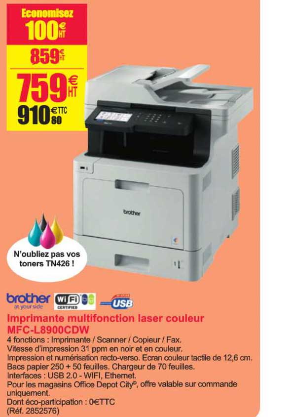 imprimante multifonction laser couleur mfc l8900cdw