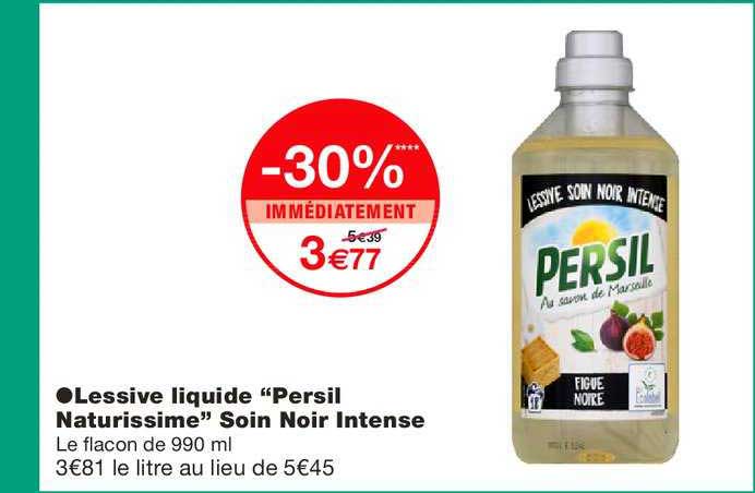 lessive liquide persil naturissime soin noir intense -30% immédiatement