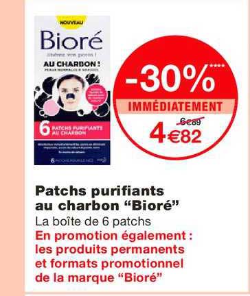 patchs purifiants au charbon bioré -30% immédiatement