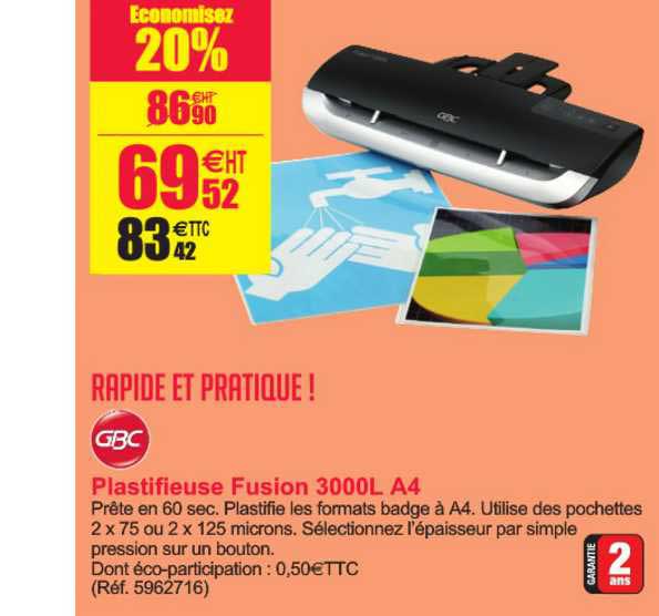 plastifieuse fusion 3000l a4