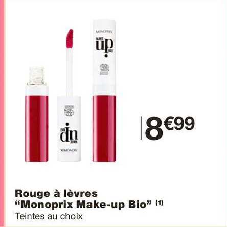 rouge à lèvres monoprix make up bio