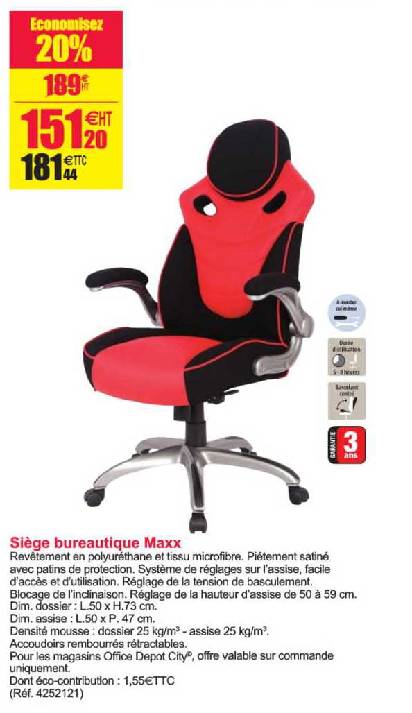 siège bureautique maxx
