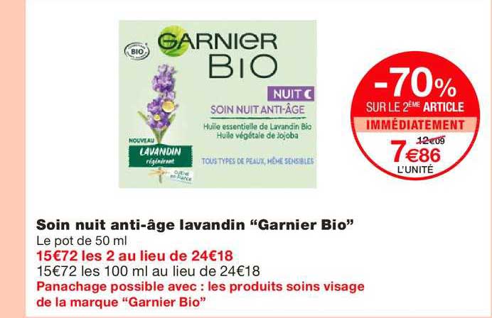 soit nuit anti âge lavandin cle 70% sur le 2ème article immédiatement