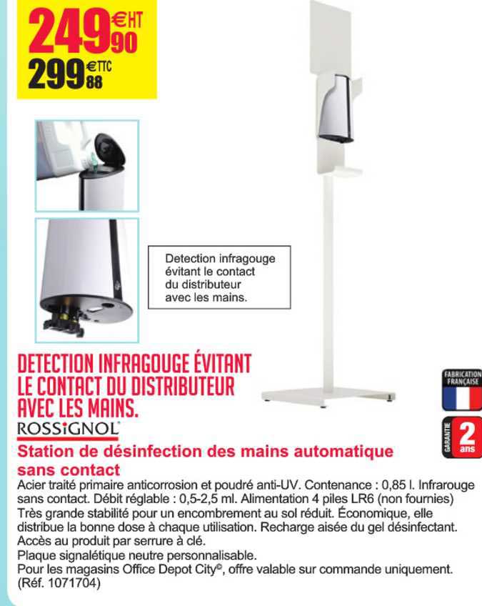 station de désinfection des mains automatique sans contact