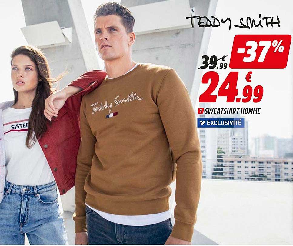 sweatshirt homme teddy smith