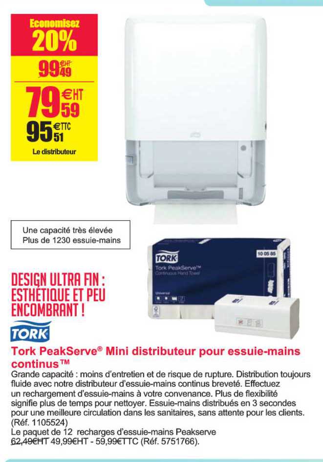 Tork Peakserve Mini Distributeur Pour Essuie Mains Continus