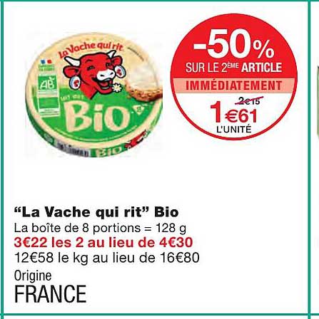 "la vache qui rit" bio