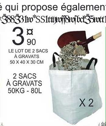 2 sacs à gravats 50kg 80l
