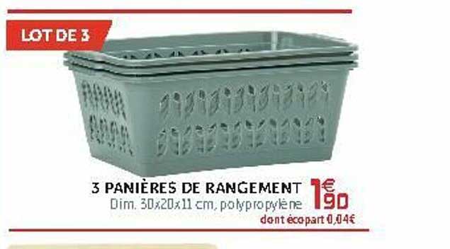 3 Panières De Rangement