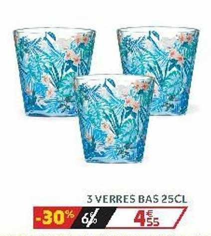 3 verres bas 25cl