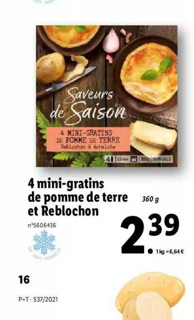 4 mini-gratins de pomme de terre et reblochon