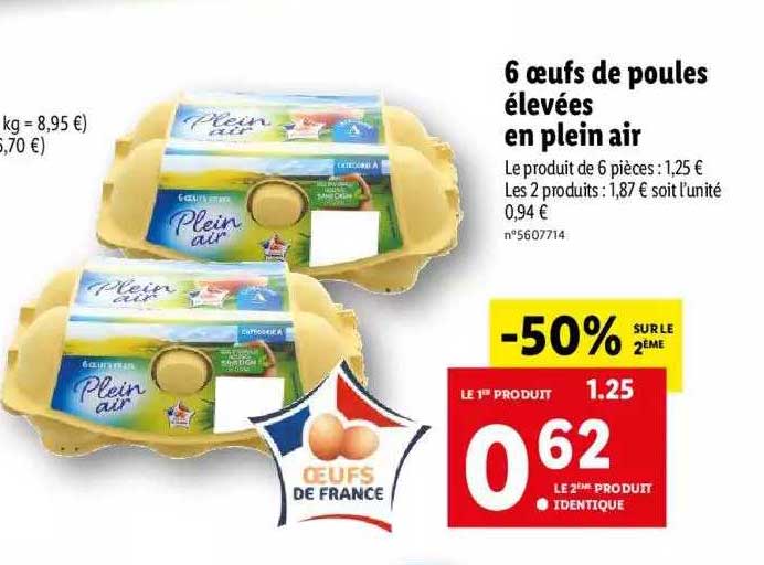 6 oeufs de poules élevées en plein air