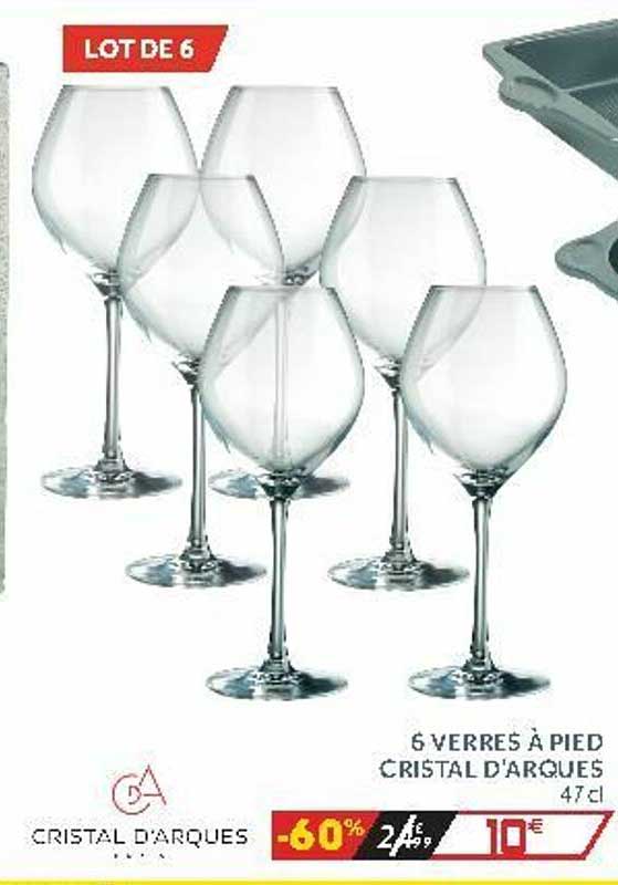 6 verres à pied cristal d'arques