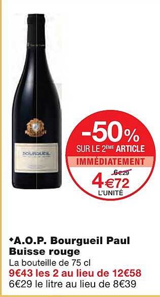 a.o.p. bourgueil paul buisse rouge