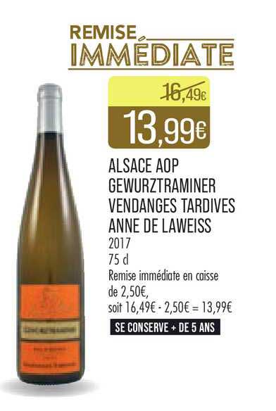 alsace aop gewurztraminer vendages tardives anne de laweiss 2017