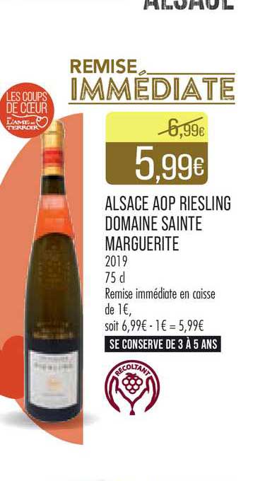 alsace aop riesling domaine sainte marguerite 2019