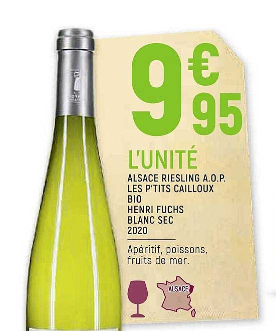 alsace riesling a.o.p. les p'tits cailloux bio henri fuchs blanc sec 2020