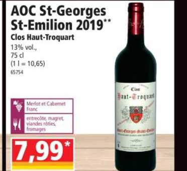 aoc st-georges st-émilion 2019 clos haut-troquart