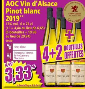 aoc vin d'alsace pinot blanc 2019