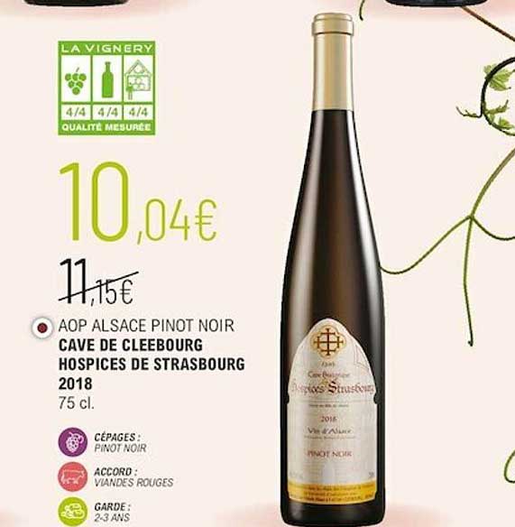aop alsace pinot noir cave de cleebourg hospices de strasbourg 2018