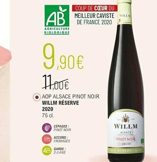 aop alsace pinot noir willm réserve 2020