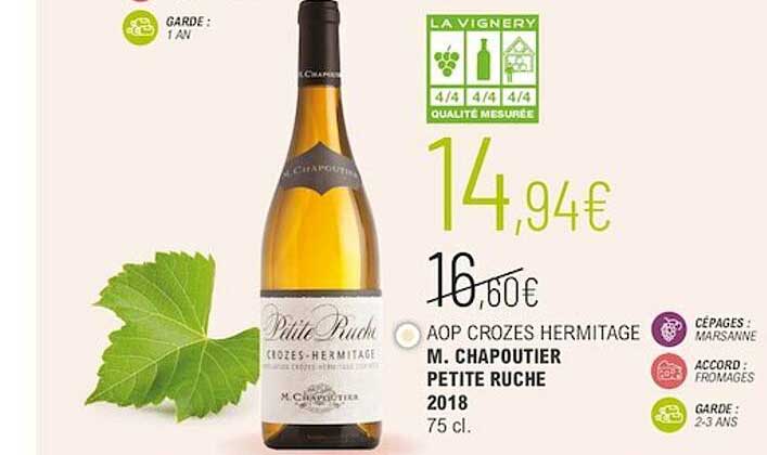 aop crozes hermitage m. chapoutier petite ruche 2018