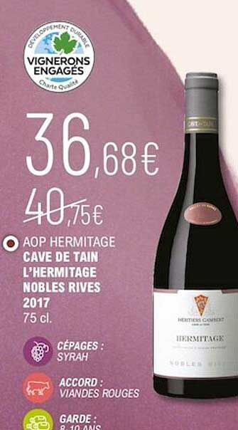 aop hermitage cave de tain l'hermitage nobles rives 2017