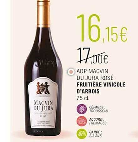 aop macvin du jura rosé fruitière vinicole d'arbois