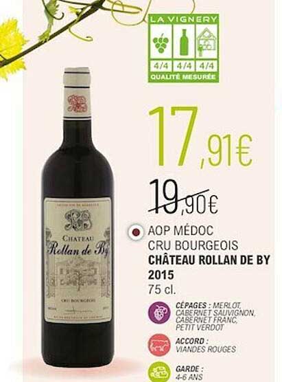Aop Médoc Cru Bourgeois Château Rollan De By 2015